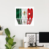 Mexico Reflection logo vlag voor Mexicanen Poster (Thuiskantoor)