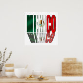 Mexico Reflection logo vlag voor Mexicanen Poster (Keuken)