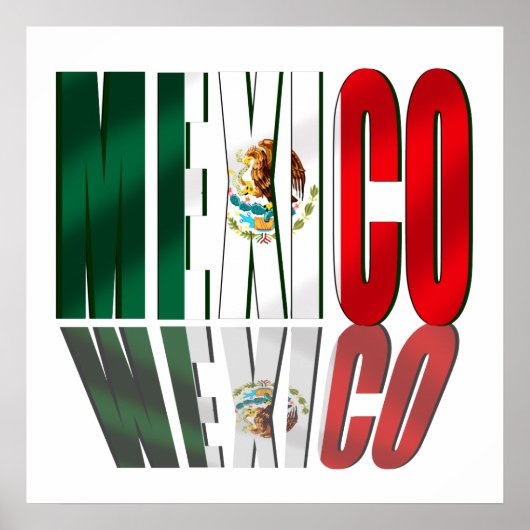 Mexico Reflection logo vlag voor Mexicanen Poster (Voorkant)
