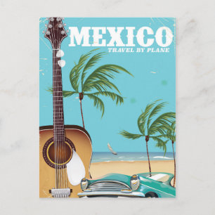Mexico - reis per reisposter van de planeet. briefkaart