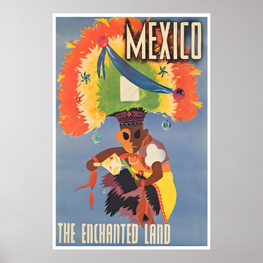 Mexico Reisposter Mexicaanse Kunst De Betoverde Poster (Voorkant)