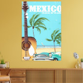 Mexico - Reizen per vliegtuig Reisposter Canvas Afdruk (Insitu (Woonkamer))