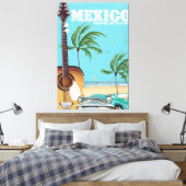Mexico - Reizen per vliegtuig Reisposter Canvas Afdruk (Insitu (Slaapkamer))