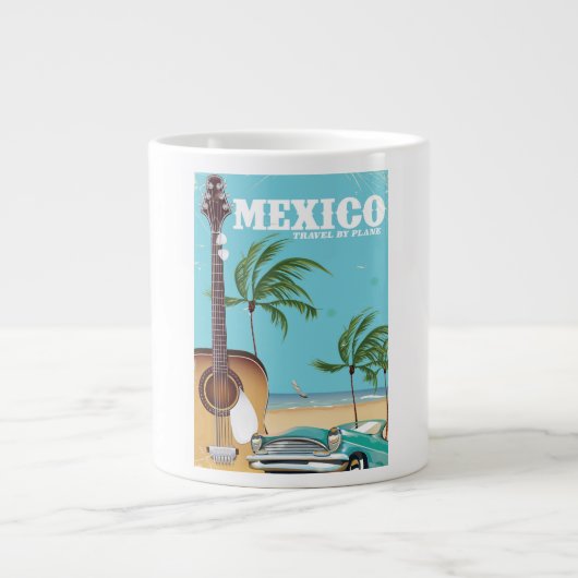 Mexico - Reizen per vliegtuig Reisposter Grote Koffiekop (Voorkant)