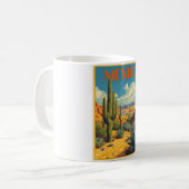  Mexico Reizen Retro Desert Art Cactus Koffiemok (Voorkant links)