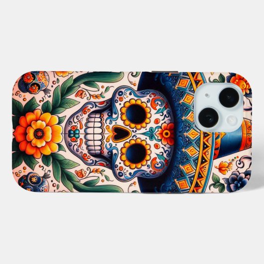 Mexico | Reizen  Retro Sugar Skull Case-Mate iPhone Case (Achterkant (horizontaal))