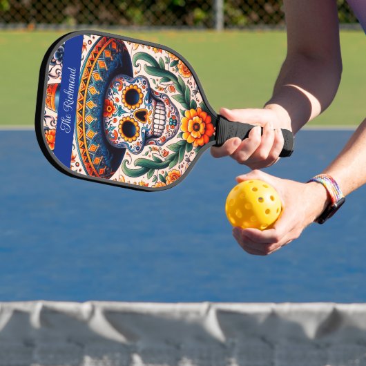 Mexico | Reizen  Retro Sugar Skull Custom Pickleball Paddle (Insitu)
