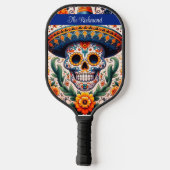 Mexico | Reizen  Retro Sugar Skull Custom Pickleball Paddle (Achterkant)