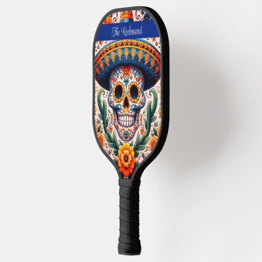 Mexico | Reizen  Retro Sugar Skull Custom Pickleball Paddle (Links)