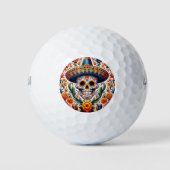 Mexico | Reizen  Retro Sugar Skull Golfballen (Voorkant)