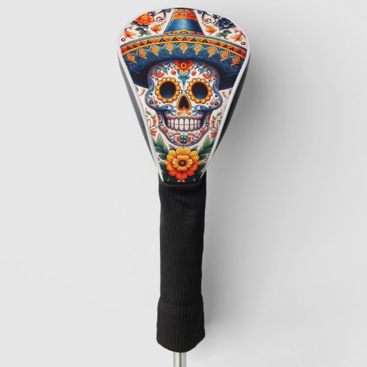 Mexico | Reizen  Retro Sugar Skull Golfheadcover (Voorkant)