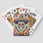 Mexico | Reizen Retro Sugar Skull Pokerkaarten (Achterkant)
