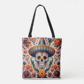 Mexico | Reizen  Retro Sugar Skull Tote Bag (Achterkant)