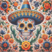 Mexico Reizen Sugar Skull Sticker (Voorkant)