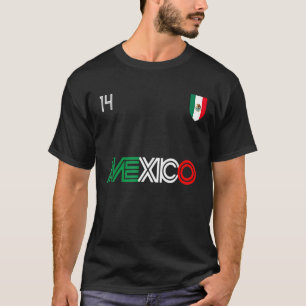 Mexico Retro Football Voetbal Mexicaanse vlag T-shirt