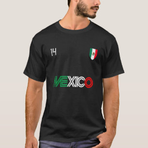 Mexico Retro Football Voetbal Mexicaanse vlag T-shirt