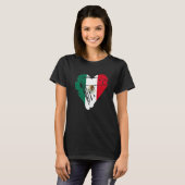 Mexico Retro Heart Shape Flag T-shirt (Voorkant volledig)