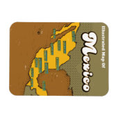 Mexico retro kaart magneet (Horizontaal)