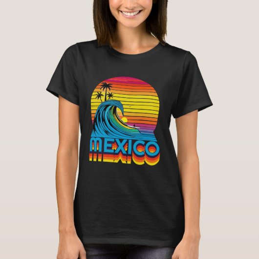 Mexico Retro Throwback Surf & Mexican Beach Souven T-shirt (Voorkant)