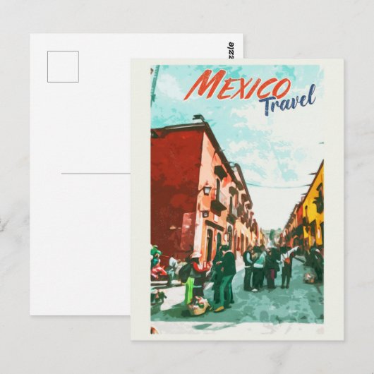  Mexico Retro Travel Briefkaart (Voorkant / Achterkant)