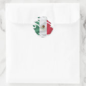 Mexico Ripped Flag Classic Round Sticker (Tas)
