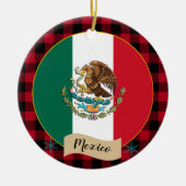 Mexico, Rode buffels, Mexicaanse vlag Keramisch Ornament (Voorkant)