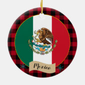 Mexico, Rode buffels, Mexicaanse vlag Keramisch Ornament (Achterkant)