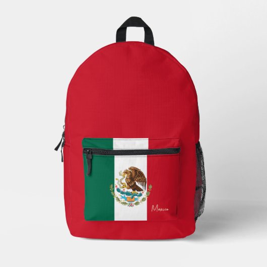 Mexico, Rode rugzak, Mexicaanse vlag / patriottisc Bedrukte Rugzak (Voorkant)