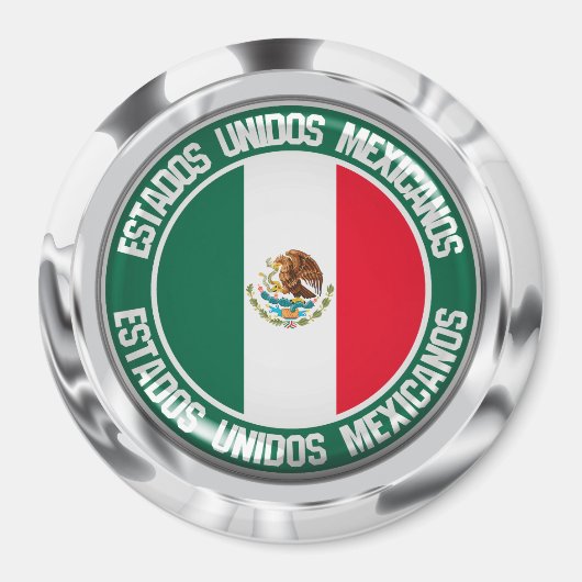 Mexico Round Emblem Magneet (Voorkant)