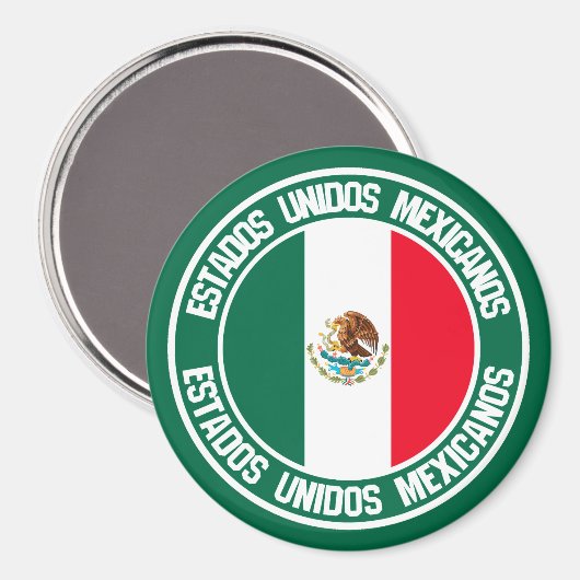 Mexico Round Emblem Magneet (Voorkant / Achterkant)