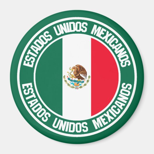 Mexico Round Emblem Magneet (Voorkant)