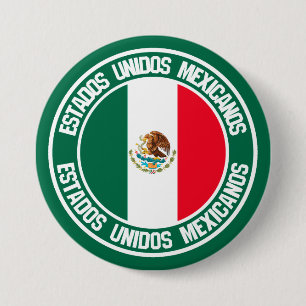 Mexico Round Emblem Ronde Button 7,6 Cm