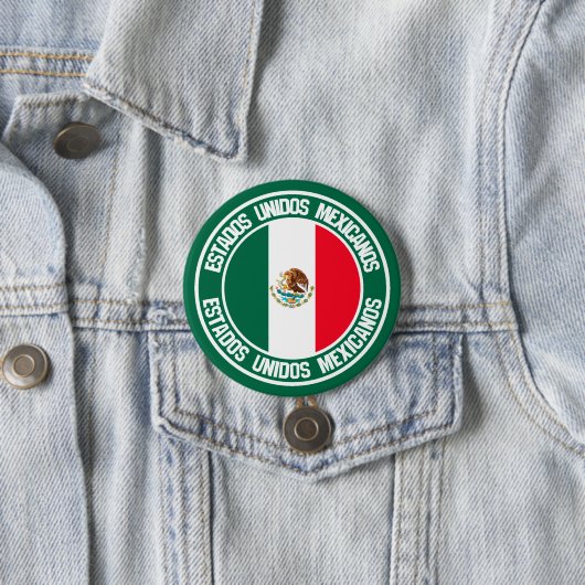 Mexico Round Emblem Ronde Button 7,6 Cm (In situ)