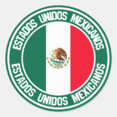 Mexico Round Emblem Ronde Sticker (Voorkant)