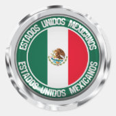 Mexico Round Emblem Ronde Sticker (Voorkant)