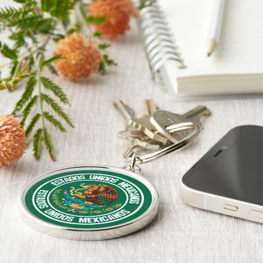 Mexico Round Emblem Sleutelhanger (Zijkant)