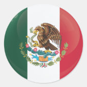 Mexico Round Icon-vlag Ronde Sticker (Voorkant)