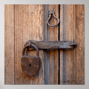 Mexico, San Miguel De Allende. Detail van een deur Poster