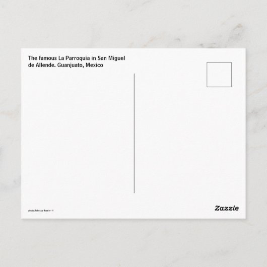 Mexico, San Miguel de Allende Parroquia Cathderal Briefkaart (Achterkant)