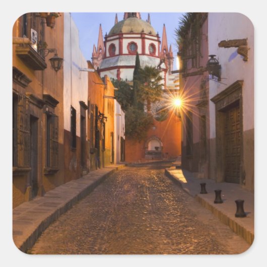 Mexico, San Miguel de Allende. Vroege ochtend Vierkante Sticker (Voorkant)