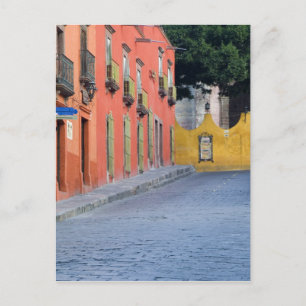 Mexico, San Miguel de Allende, Woningen langs Briefkaart
