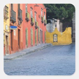 Mexico, San Miguel de Allende, Woningen langs Vierkante Sticker