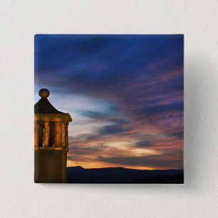 Mexico, San Miguel de Allende. Zonsondergang over Vierkante Button 5,1 Cm