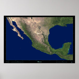 Mexico satellietposter foto-afdruk poster
