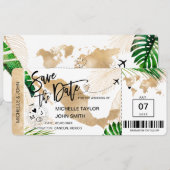 Mexico Save the Date Boordpas Wereldkaart Kaart (Voorkant / Achterkant)