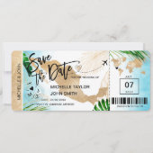 Mexico Save the Date Instapass Worldkaart Uitnodig Kaart (Voorkant)