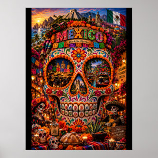 Mexico Schedel Artprint | Staat van Geest Poster