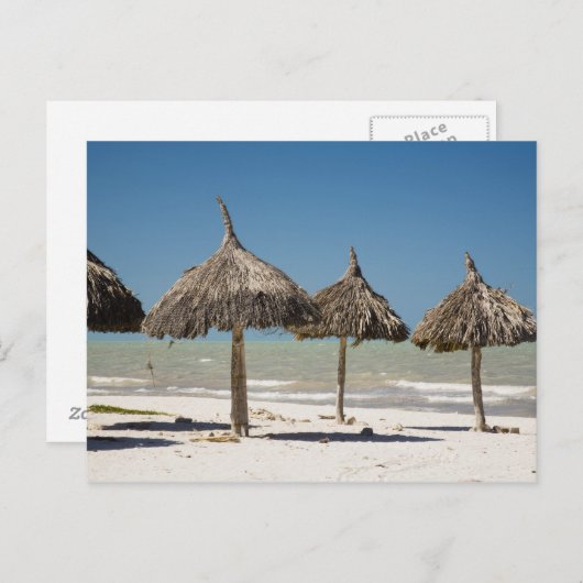 Mexico, schiereiland Yucatan, Progreso. Thatch Briefkaart (Voorkant / Achterkant)