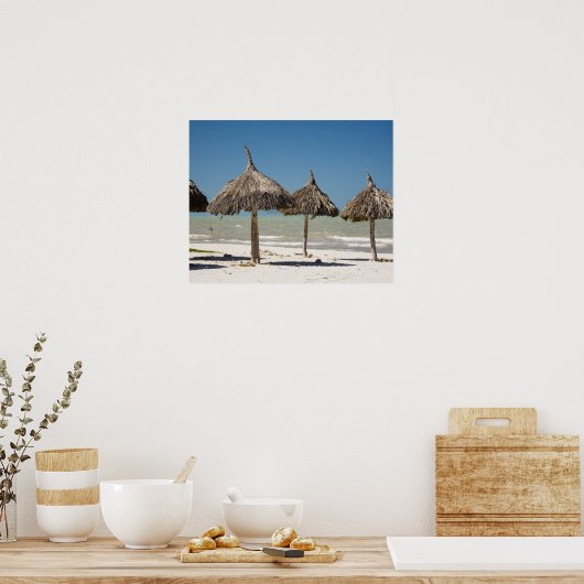 Mexico, schiereiland Yucatan, Progreso. Thatch Poster (Keuken)