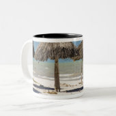 Mexico, schiereiland Yucatan, Progreso. Thatch Tweekleurige Koffiemok (Voorkant links)